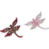 Прикраса новорічна підвіс Стрикоза 11*13см, подвійний гліттер, пластик