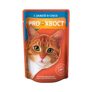 КОРМ ДЛЯ КОШЕК PROХВОСТ 85 ГР РЫБА В СОУСЕ КОРМ Д/КОШ.РЫБА 85
