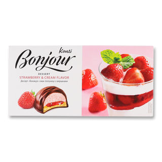 Десерт Konti Bonjour зі смаком полуниці з вершками 232г