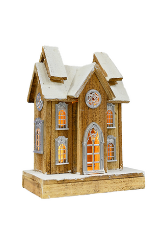 ხის სახლი 10LED, 15X11X37სმ