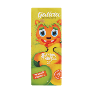 Сік Galicia яблучно-грушевий пастеризований TGA 0,2л
