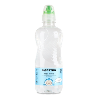 Вода дитяча «Малятко» зі спеціальною пробкою 0,33л