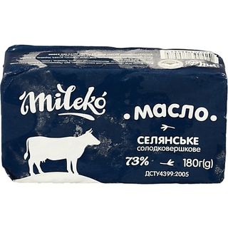 Масло Mileko 180г 73% селянське солодковершкове