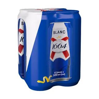Пиво спеціальне Kronenbourg 1664 Blanc світле 4.8% 4 х 500мл