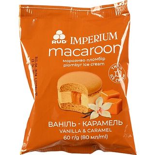 Морозиво Рудь 60г пломбір макарун ваніль карамель
