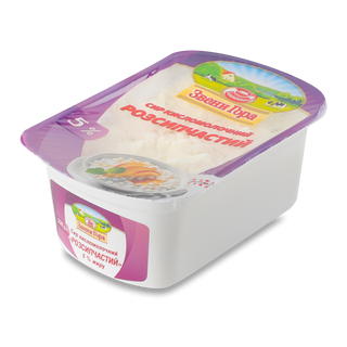 Сир кисломолочний «Звени Гора» розсипчастий 5%, ванночка 330г