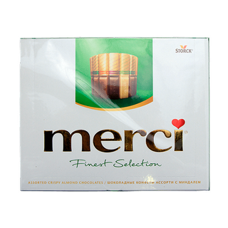 Цукерки Merci асорті шоколадні з мигдалем 250 г