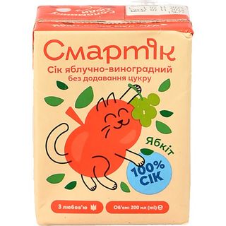 Сік Смартік 210мл яблучно виноградний