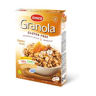 გრანოლა თაფლი და თხილით უგლუტენო /Emco/ 340გ