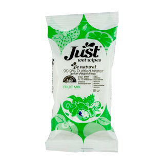 Салфетки влажные Just фруктовый микс 15шт