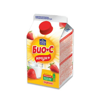 Биойогурт FoodMaster Био-С Имун+ Клубника 2,9%, 450мл