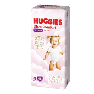 Huggies - ტრუსი ულტრა კომფორტი გოგოს #4 - 46 ც