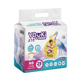 Подгузники Youki Nb 25Шт 2-5Кг шк: 2000000408190