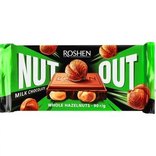 Шоколад Roshen Nut Out молочний з цілим фундуком 90 г