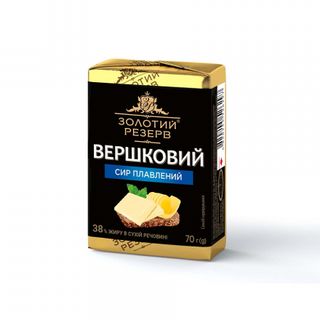 Сир плавлений 70 г Золотий Резерв Вершковий 38% фольга