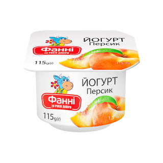 Йогурт Фанні персик 1.5% 115 г