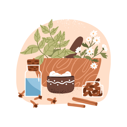 Травы, листья и цветки