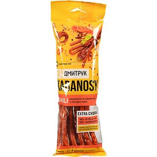 Ковбаски Kabanosy 80г chili свинина перець чилі