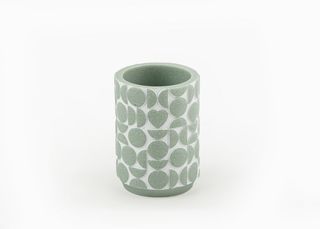 კბილის ჯაგრისის ჩასადები ჭიქა - LINYI POLYRESIN TOOTHPASTE DISPENSER 7.9X7.9X10.9 CM CAMEO GREEN