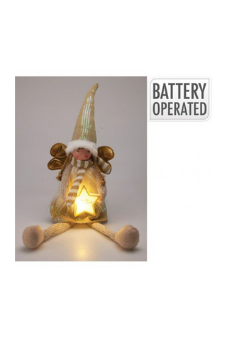 8721037569040 ანგელოზი ვარსკვლავის სანათით თეთრი-ოქროსფერში 15*14*59სმ 