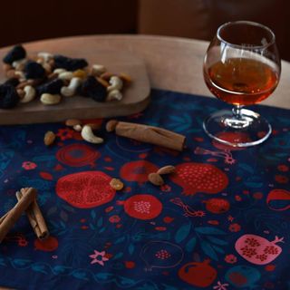 ხელსახოცი "ბროწეულები" - 40x40 ლურჯი (6ც.)