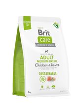 Brit Care Dog Sustainable д/дорос/собак середн/порід курка/комахи 3кг