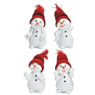 თოვლის კაცი წითელი ქუდით - სუვენირი, ასორტ. 14სმ