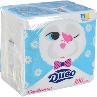 Серветки Диво паперові 1шар 330х330 білі