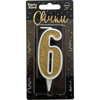 Свічка-цифра Party House Золото 6