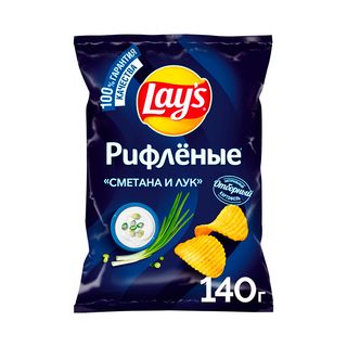 Чипсы Lays сметана-лук рифленые 140 г