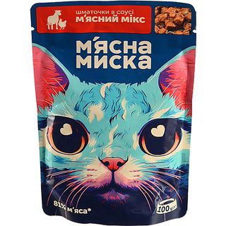 Корм д.котів ММ 100г шматочки в соусі м'ясний мікс пауч