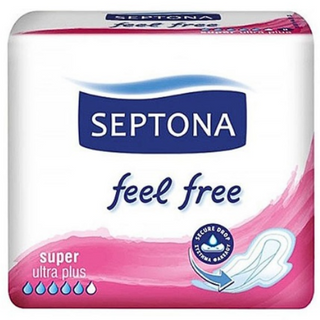 სეპტონა - ჰიგ. საფენი სუპერი /5წვ/  #8 0026/2211 SEPTONA SANITARY NAPKINS WITH WINGS -SUPER FEEL FREE #8  0026/2211