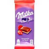 Шоколад Milka молочний з начинкою полуниці 90 г