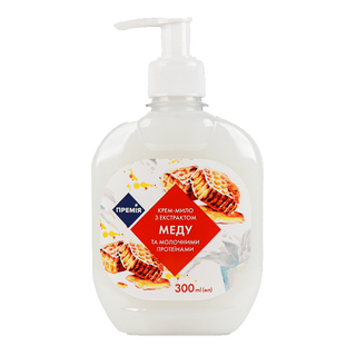 Крем-мило «Премія»® з екстрактом меду та молочними протеїнами 300мл