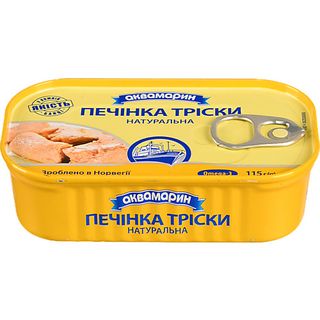 Печінка тріскі Аквамарин 115г натуральна