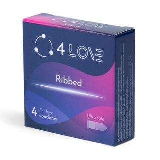 Презервативи 4LOVE Ribbed ребристі 4 шт