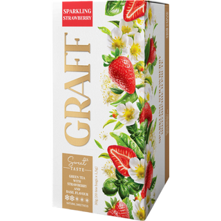 Чай Graff Полуничне ігристе зелений саше 20х1.5 г