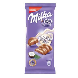Шоколад мол Milka bubbles кокос,  97г