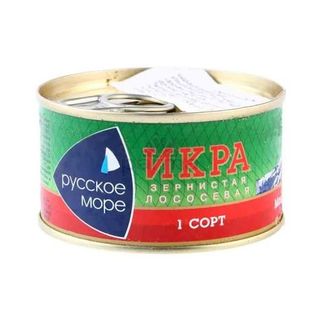 "რუსკოე მორე"- ხიზილალა წითელი პასტერიზებული გასახსნელით 140 გრ*12