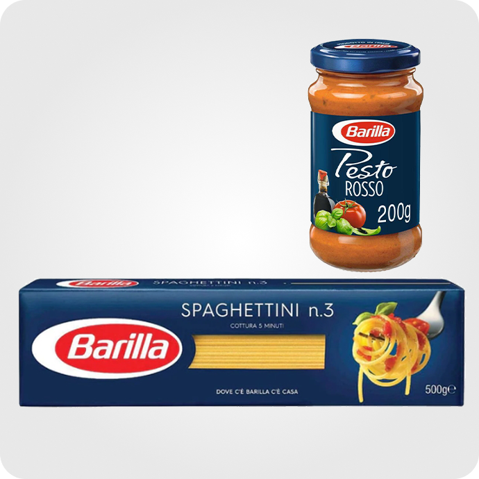 მაკარონი, სპაგეტი და სოუსი