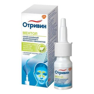 Отривин 0,1% 10мл спрей с ментолом эвкалиптом