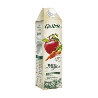 Сік Galicia яблучно-морквяний неосвітлений пастеризований  TGA 1л