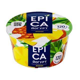 Epica, Йогурт Epica 130Гр 4,8% Ананас, шт, ШК: 4606779762307