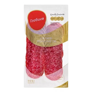 Ковбаса Глобино Салямі Золотиста нарізка в/п с/к в/с 80г