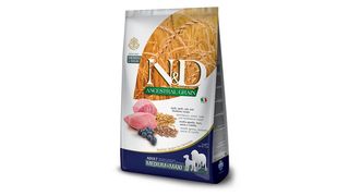 ( PLU 90 ) N&D ძაღლი, მონათესავე მარცვლეული, ბატკანი & მოცვი - ზრდასრული, საშუალო & დიდი ჯიში 1 კგ