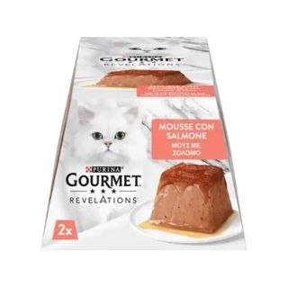 Корм вологий Gourmet Revelations Мус з лососем та підливкою для дорослих котів 57г х 2шт