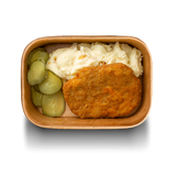 Пюре зі шніцелем та огірком