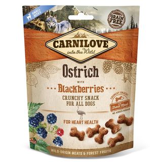 Carnilove Dog Crunchy Snack ласощі м ясо страуса, ожина для собак 200г