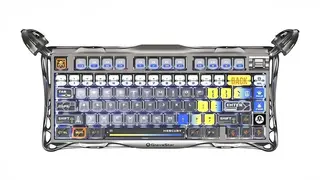 გეიმინგ კლავიატურა Mechanical keyboard GravaStar Mercury K1 Pro 80keys, GravaStar x Kailh Speedy Mint, BT/WL/USB, RGB, Interstellar Silver GSK1PRO_S_CGRY (15074)