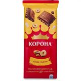Шоколад Корона молочний з подрібненими лісовими горіхами 85 г